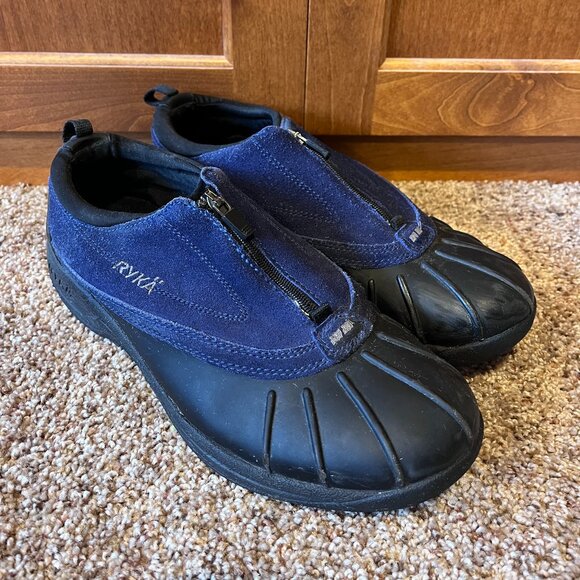 Ryka Navy Blue Zip-Up Clogs - Picture 1 of 2